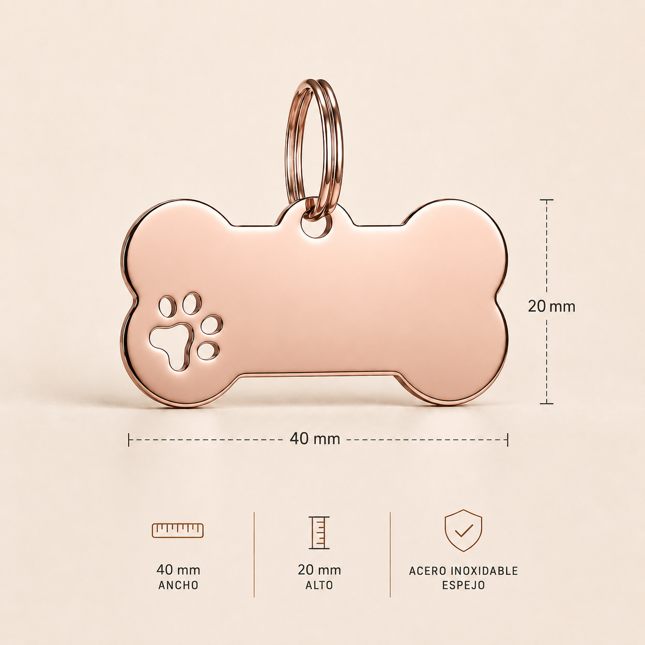 Plaquita Premium Oro Rosa - Imagen 2