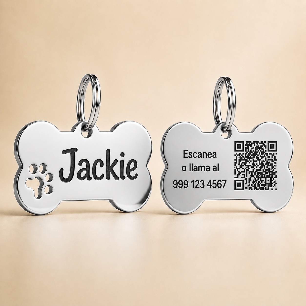 Plaquita Premium Plata para mascota