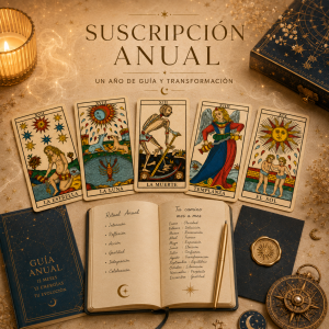 Suscripción anual de Tarot y Arcanos con tirada diaria y dije personalizado del Arcano Maestro