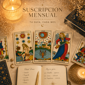 Suscripción mensual de Tarot y Arcanos con tirada diaria, contenido semanal y comunidad