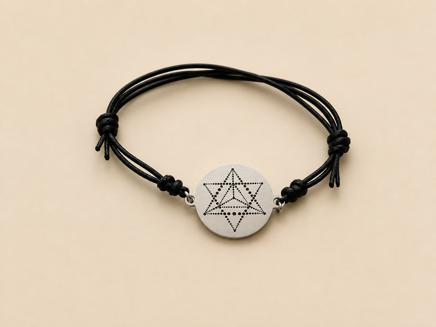 Frente de la Pulsera Merkabah Equilibrio Vital con estrella Merkabah