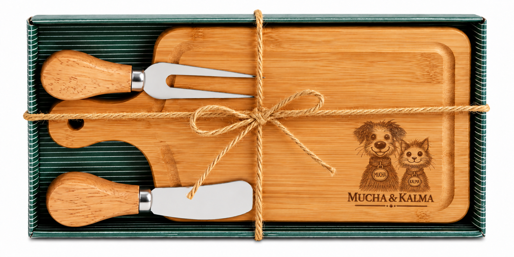 Set de tabla de quesos de bambú personalizado